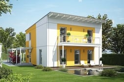 Passive house with white windows